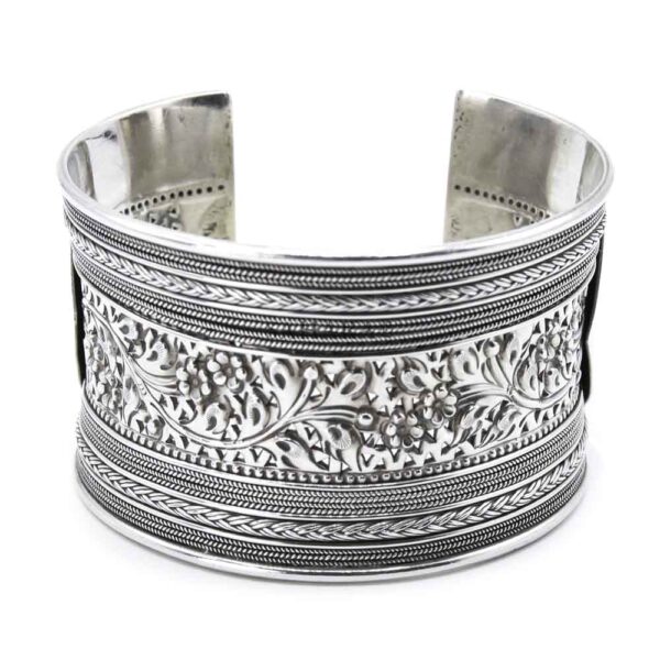 Moroccan Bracelet Sterling Silver Cuff, Wide Cuff Bracelet, Handmade Bracelet