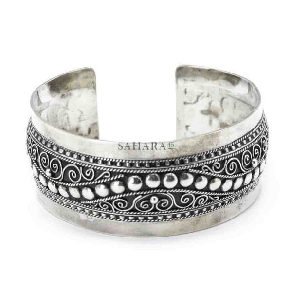 Moroccan Bracelet Carved Sterling Silver Cuff, Cuff Bracelet, Handmade Bracelet