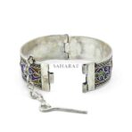 Silver Kabyle Berber Bangles Bracelet with Enamel Bangles Moroccan Handmade