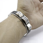 Moroccan Bracelet Carved Cuff, Bracelet Cuff Handmade Bracelet, 925 Sterling Silver