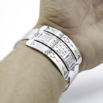 Moroccan Bracelet Engraved Sterling Silver Cuff, Bracelet Cuff Handmade Bracelet