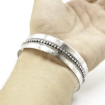 Moroccan Bracelet Simple Sterling Silver Cuff, Men and Woman Handmade Bracelet