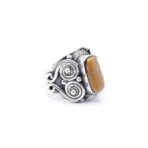 Moroccan Ring Coral, Gemstone Ring, Orange Statement Ring, 925 Sterling Silver, Handmade