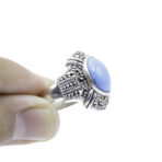 Moroccan Ring Real Turquoise & Marcasite Gemstone Ring Handmade 925 Sterling Silver