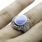 Moroccan Ring Real Turquoise & Marcasite Gemstone Ring Handmade 925 Sterling Silver