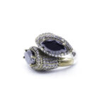 Black Ring, Handmade Women's Ring, Turkish Handmade Ring, Ottoman Ring, 925 Sterling Silver.
