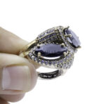 Black Ring, Handmade Women's Ring, Turkish Handmade Ring, Ottoman Ring, 925 Sterling Silver.