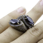 Black Ring, Handmade Women's Ring, Turkish Handmade Ring, Ottoman Ring, 925 Sterling Silver.