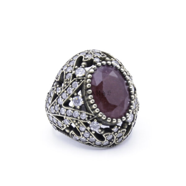 Turkish Ring, Handmade Women's Ruby Ring, 925 Sterling Silver, Turkish Ottoman Ruby Ring, Ladies Ring