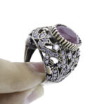 Turkish Ring, Handmade Women's Ruby Ring, 925 Sterling Silver, Turkish Ottoman Ruby Ring, Ladies Ring