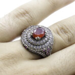 Ruby Ring, Handmade Women's Ring, Turkish Handmade Ring, Ottoman Ring, 925 Sterling Silver