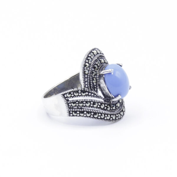 Real Turquoise with Marcasite Gemstone Ring