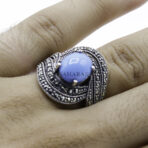 Moroccan Ring Handmade Real Turquoise & Marcasite Gemstone Ring Handmade 925 Sterling Silver