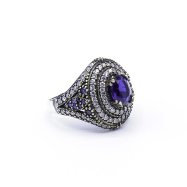 Turkish Ring Sapphire Ladies Ring, Handmade Women's Ring, Ottoman Women Ring, 925 Sterling Silver