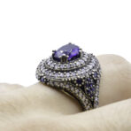 Turkish Ring Sapphire Ladies Ring, Handmade Women's Ring, Ottoman Women Ring, 925 Sterling Silver