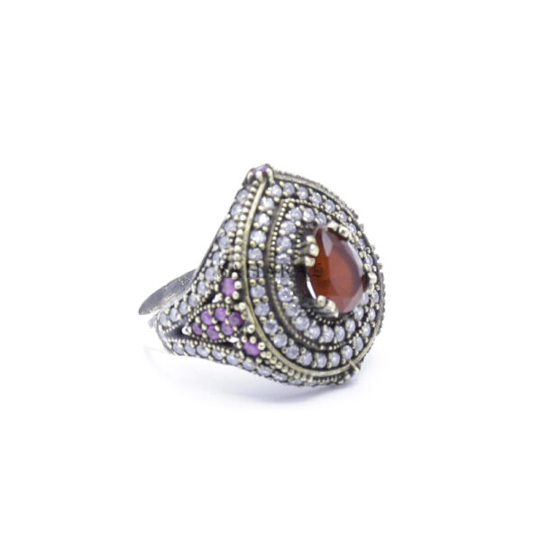 Ruby Ring, Handmade Women's Ring, Turkish Handmade Ring, Ottoman Ring, 925 Sterling Silver.