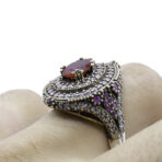 Ruby Ring, Handmade Women's Ring, Turkish Handmade Ring, Ottoman Ring, 925 Sterling Silver.