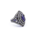 Turkish Ring Sapphire Ladies Ring, Handmade Women's Ring, Ottoman Women Ring, 925 Sterling Silver