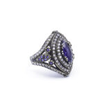 Turkish Ring Sapphire Ladies Ring, Handmade Women's Ring, Ottoman Women Ring, 925 Sterling Silver