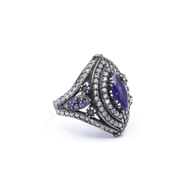 Turkish Ring Sapphire Ladies Ring, Handmade Women's Ring, Ottoman Women Ring, 925 Sterling Silver