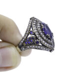 Turkish Ring Sapphire Ladies Ring, Handmade Women's Ring, Ottoman Women Ring, 925 Sterling Silver