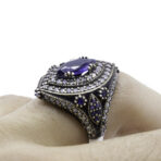 Turkish Ring Sapphire Ladies Ring, Handmade Women's Ring, Ottoman Women Ring, 925 Sterling Silver