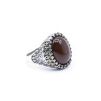 Moroccan Ring Vintage Real Carnelian Granulated Ring 925 Sterling Silver