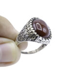 Moroccan Ring Vintage Real Carnelian Granulated Ring 925 Sterling Silver