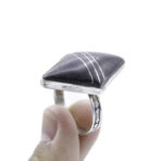 Ebony wood tribal and silver ring