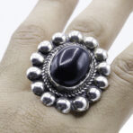 Real Black Onyx Gemstone Ring