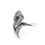 Moroccan Ring, 925 Sterling Silver Real Red Garnet Cluster With Marcasite Ring