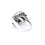 925 Sterling Silver Real Black Onyx Gemstone & Marcasite Oxidized Ring
