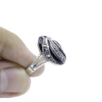 925 Sterling Silver Moroccan Ring Vintage Real Black Onyx Gemstone Ring