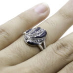 925 Sterling Silver Moroccan Ring Vintage Real Black Onyx Gemstone Ring
