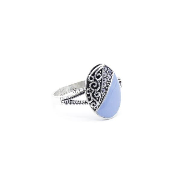 925 Sterling Silver Moroccan Ring Vintage Real Turquoise Gemstone Ring