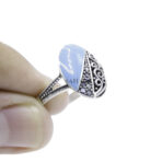 925 Sterling Silver Moroccan Ring Vintage Real Turquoise Gemstone Ring