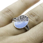 925 Sterling Silver Moroccan Ring Vintage Real Turquoise Gemstone Ring