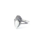925 Sterling Silver Moroccan Ring Vintage Real Mother of Pearl Gemstone Ring