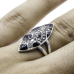 925 Sterling Silver Moroccan Ring Vintage Real Black Onyx Gemstone Ring