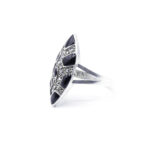 925 Sterling Silver Moroccan Ring Vintage Real Black Onyx Gemstone Ring