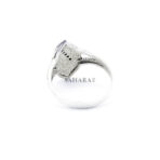 925 Sterling Silver Moroccan Ring Vintage Real Mother of Pearl Gemstone Ring