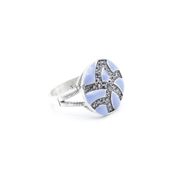 925 Sterling Silver Moroccan Ring Vintage Real Turquoise Gemstone Ring