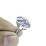 925 Sterling Silver Moroccan Ring Vintage Real Turquoise Gemstone Ring
