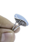 925 Sterling Silver Moroccan Ring Vintage Real Turquoise Gemstone Ring