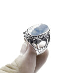 Turquoise Ring, Oval Gemstone Ring, Moroccan Tribal Jewelry, Handmade Turquoise Jewelry, 925 Sterling Silver 