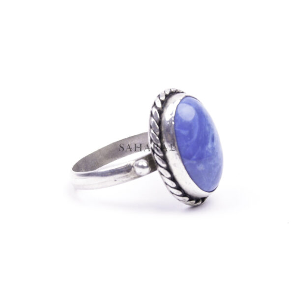 Sodalite Gemstone Oval Stone, Handmade Ring, Sodalite Women Ring, Artisan Jewelry, 925 Sterling Silver