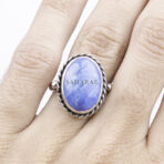 Sodalite Gemstone Oval Stone, Handmade Ring, Sodalite Women Ring, Artisan Jewelry, 925 Sterling Silver