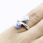 Turquoise Ring, Oval Double Gemstone Ring, Moroccan Tribal Jewelry, Handmade Turquoise Jewelry, 925 Sterling Silver