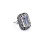 Angel Aura Quartz Gemstone Octagon Ring, Handmade Ring, Ring for Women, Bohemian Ring, 925 Sterling Silver