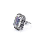 Angel Aura Quartz Gemstone Octagon Ring, Handmade Ring, Ring for Women, Bohemian Ring, 925 Sterling Silver